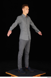 Whole Body Man Trousers Slim Standing Studio photo references